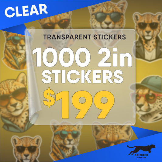 1000 2in Custom Clear Stickers - Diecut