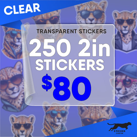 250 2in Custom Clear Stickers - Diecut