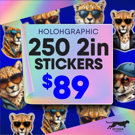250 2in Custom Holographic Stickers - Diecut