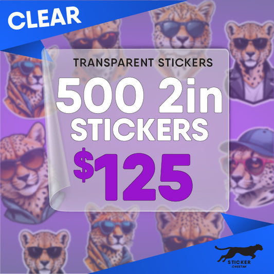 500 2in Custom Clear Stickers - Diecut