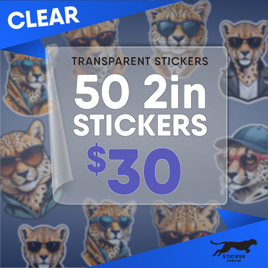 50 2in Custom Clear Stickers - Diecut