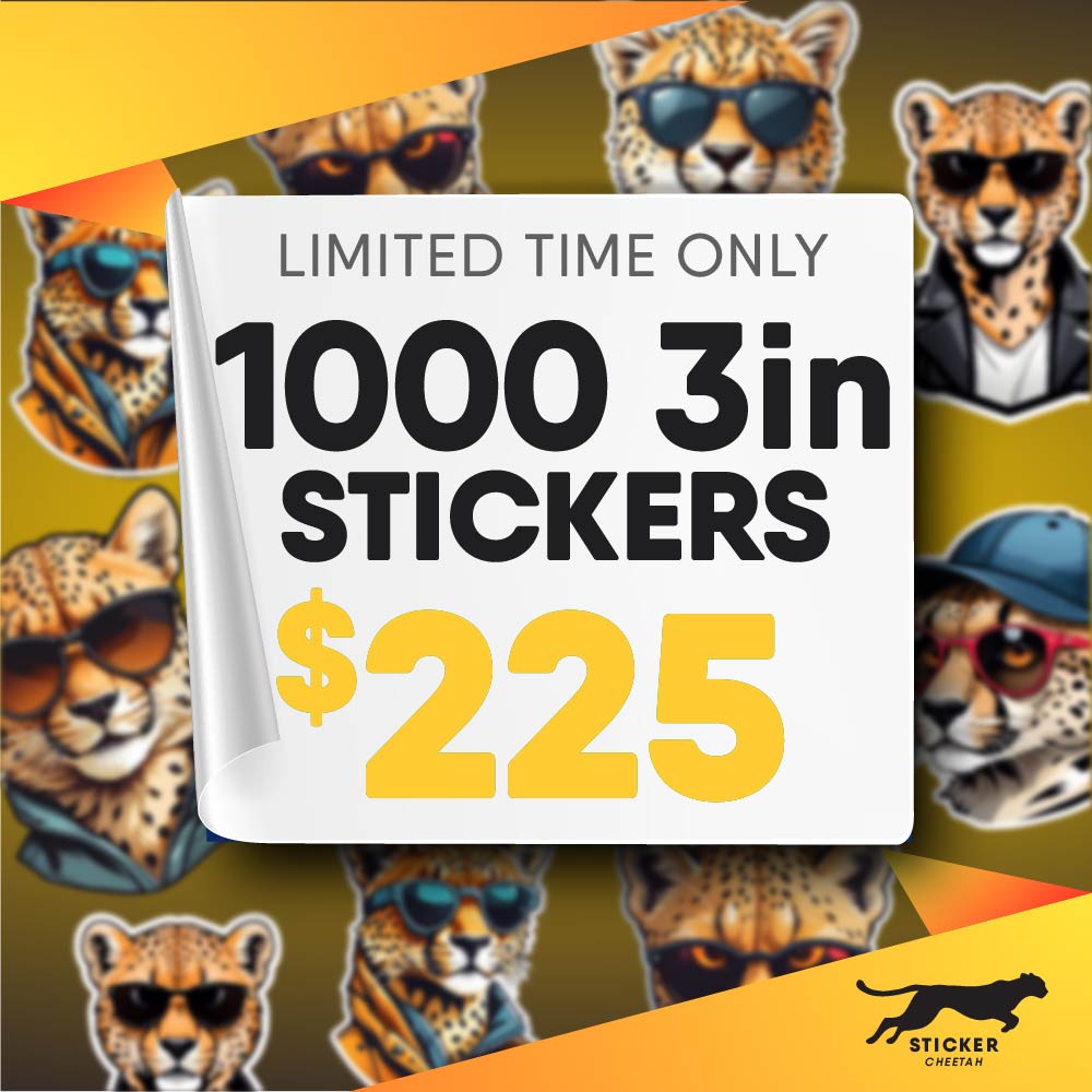 1000 3in custom stickers deal