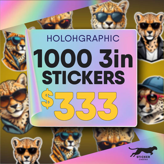 1000 3in Custom Holographic Stickers - Diecut