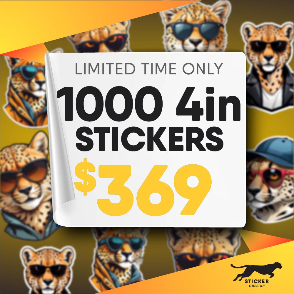 1000 4in custom stickers deal