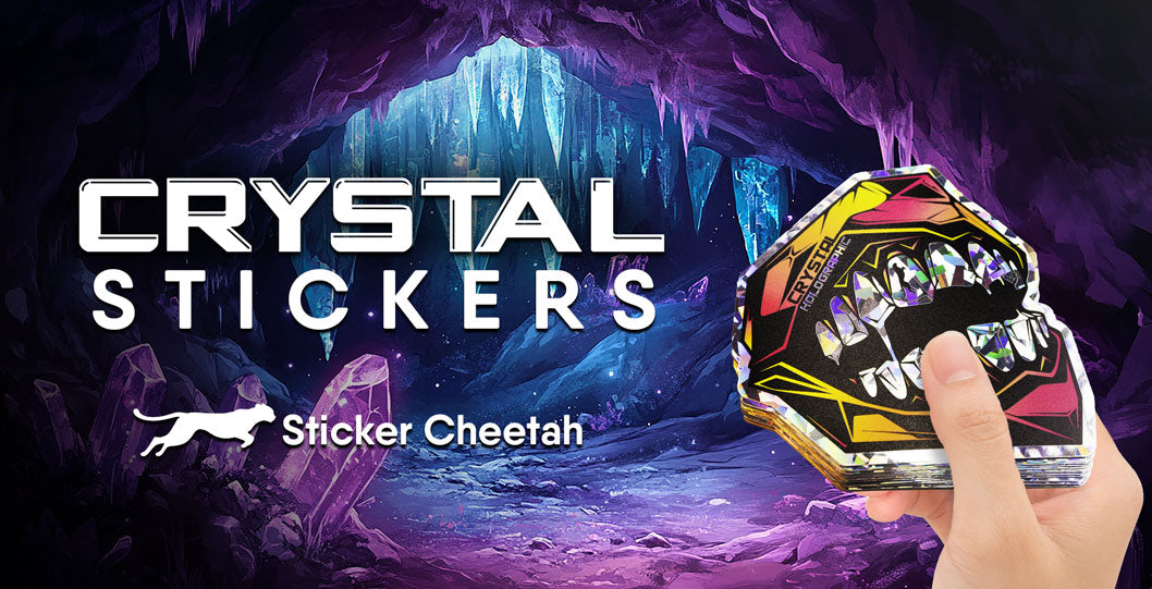 custom crystal holographic stickers by sticker cheetah