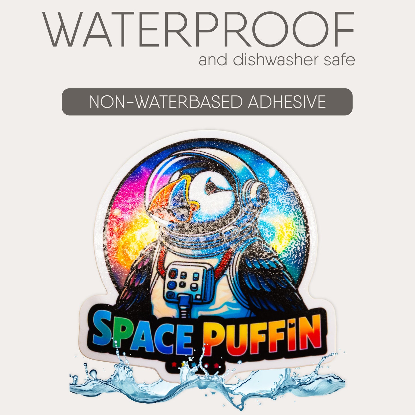 die cut stickers that are waterproof and dishwasher safe with a non water based adhesive