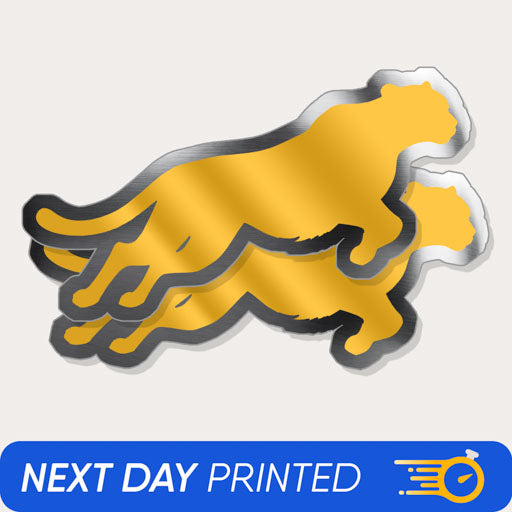 custom stickers diecut brushed metal