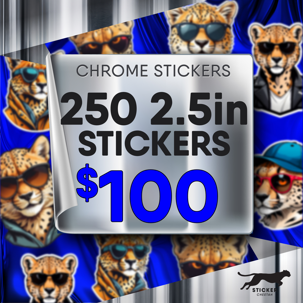 250 2.5in custom Chrome stickers deal