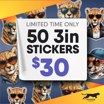50 3in Custom Stickers - Diecut