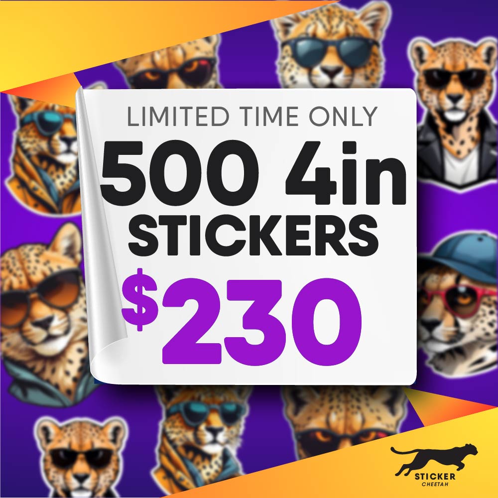 500 Cc Sticker 500 4in Custom Stickers - Diecut – Sticker Cheetah