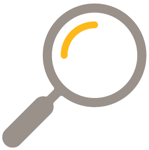 a magnifying glass icon