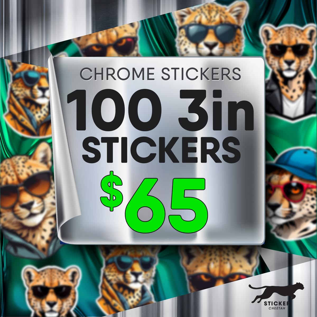 100 3in custom Chrome stickers deal