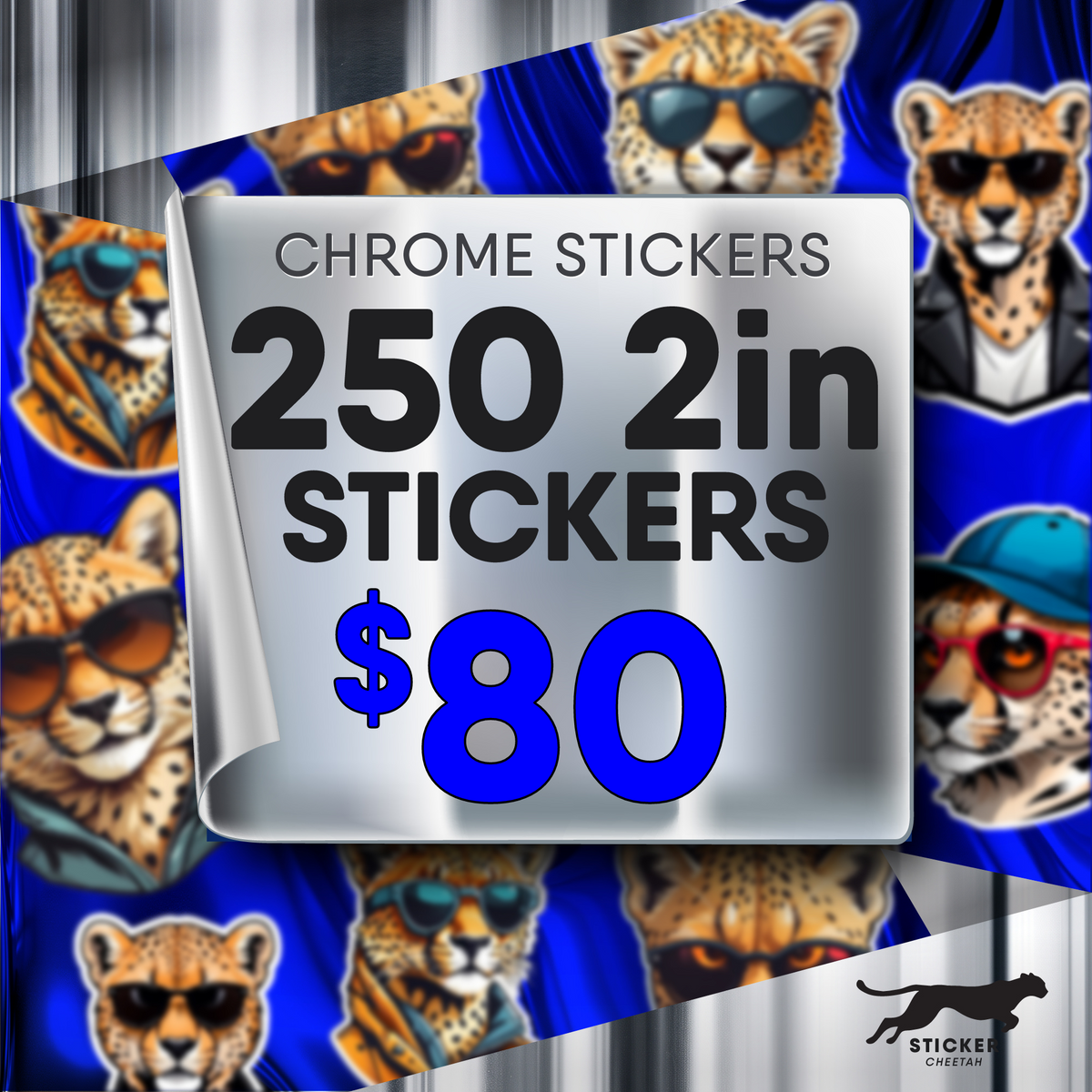 250 2in custom Chrome stickers deal