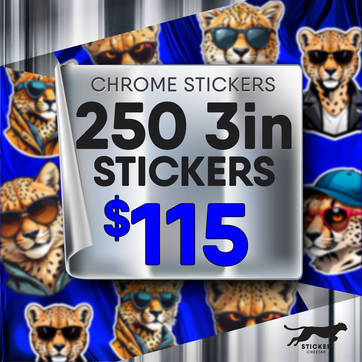 250 3in custom Chrome stickers deal