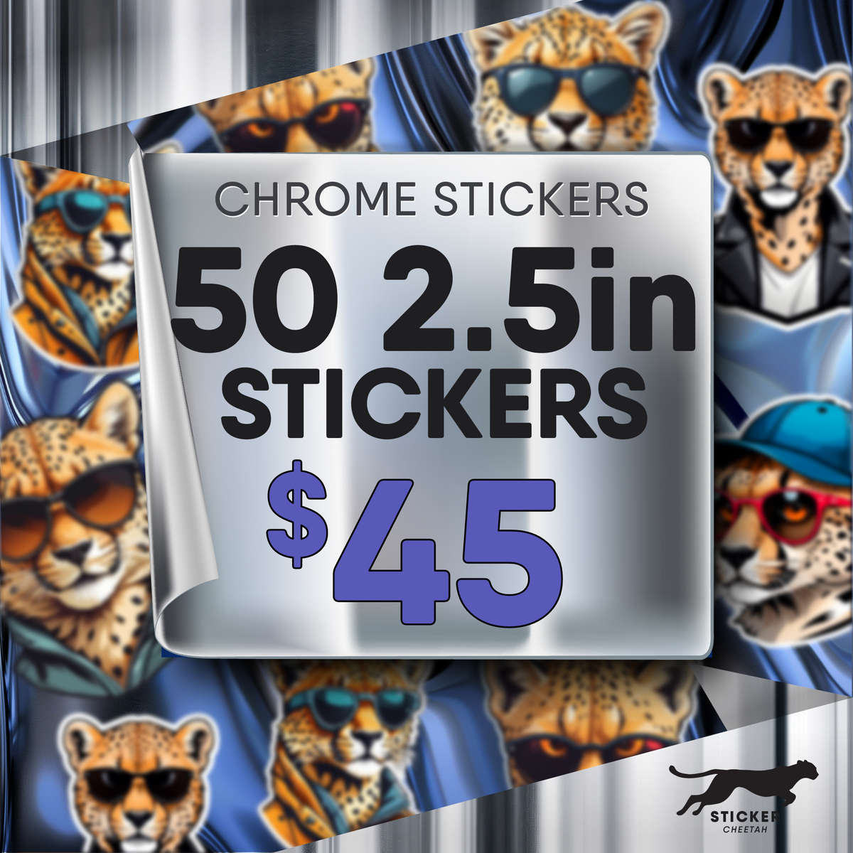 50 2.5in custom Chrome stickers deal
