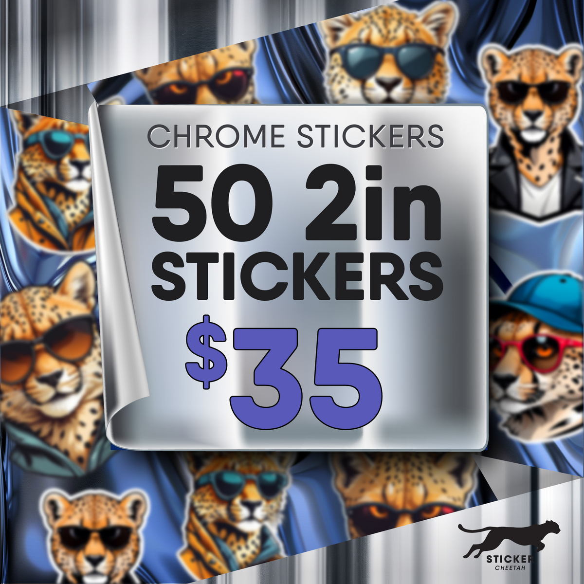 50 2in custom Chrome stickers deal