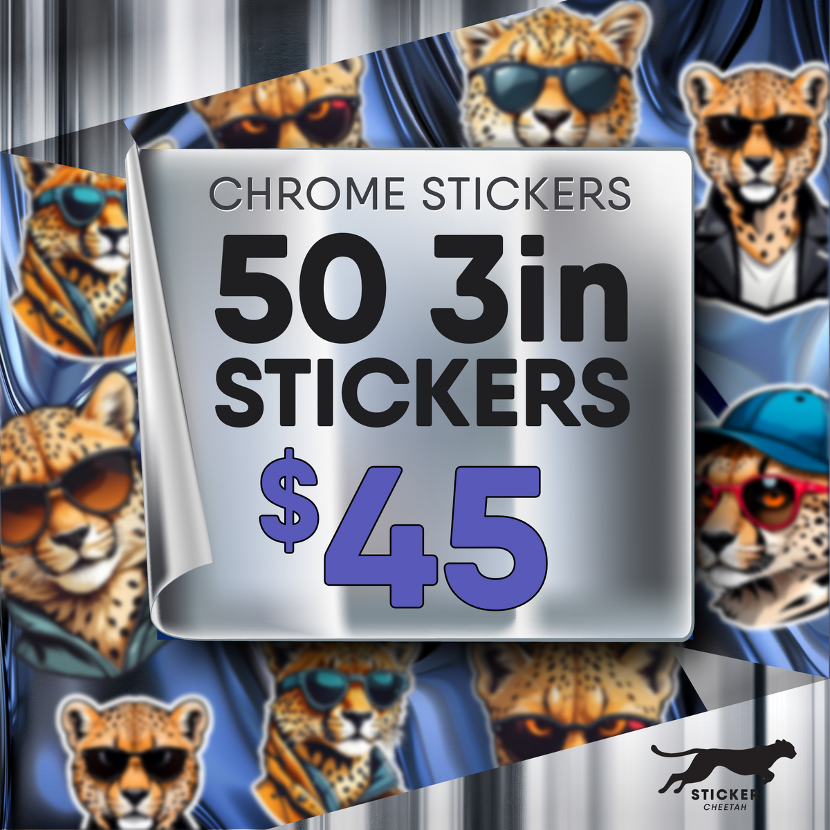 50 3in custom Chrome stickers deal