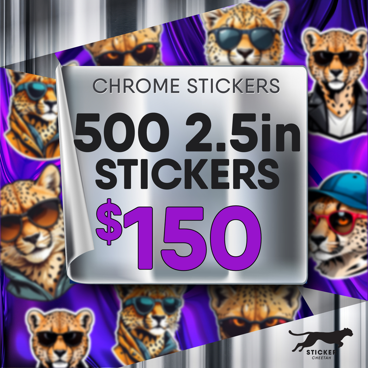 500 2.5in custom Chrome stickers deal