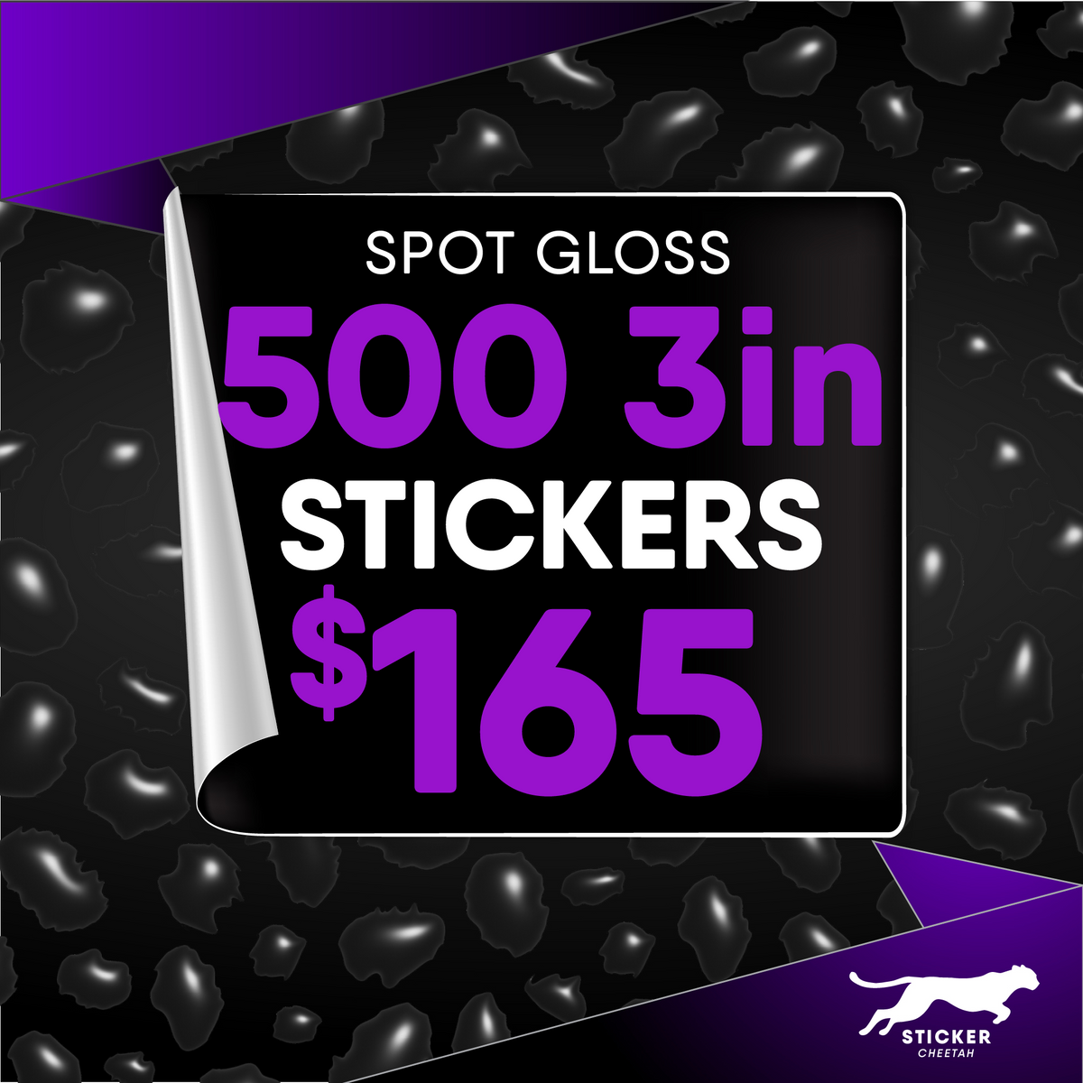500 3in custom Spot Gloss Die-cut stickers deal
